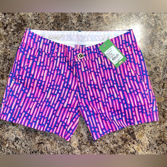 Lilly Pulitzer The Callahan Shorts Mandevilla Pink Slathouse Stripe - Size 00 - Picture 2 of 9